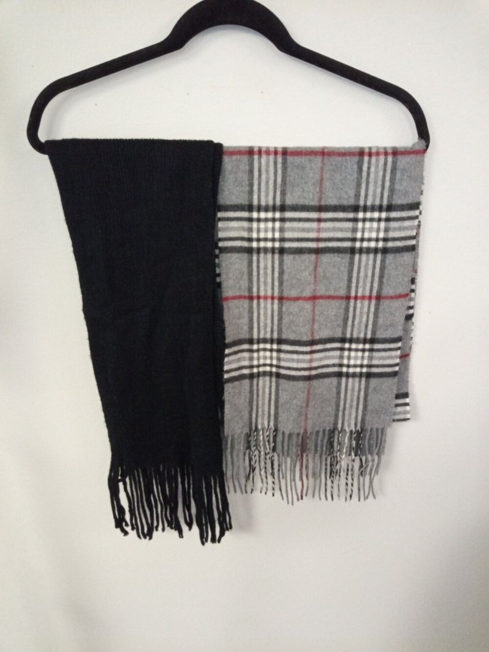 Bundle of 2 V. Fraas Black Red Pair of Scarves One Size